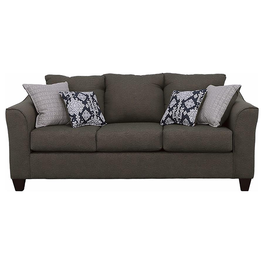 Salizar Upholstered Flared Arm Sofa Charcoal Grey view 3