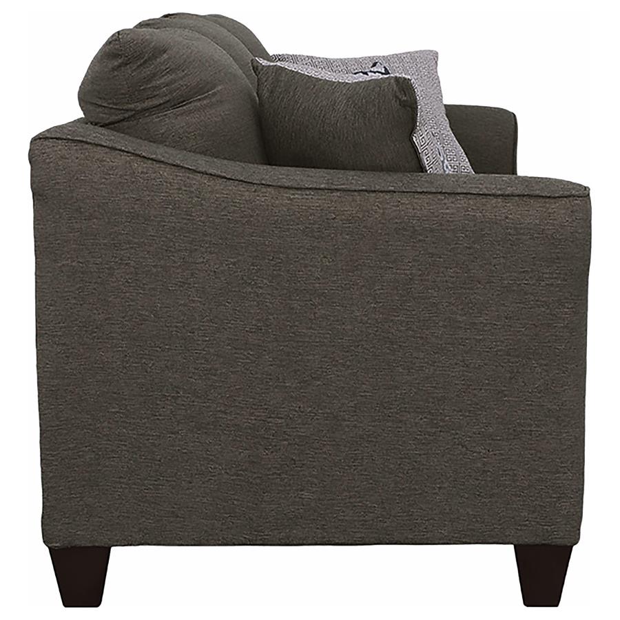 Salizar Upholstered Flared Arm Sofa Charcoal Grey view 5