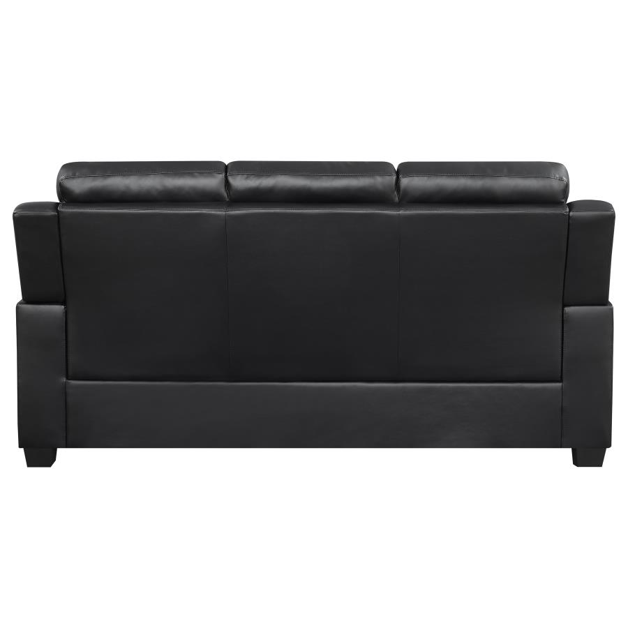 Finley 2-piece Upholstered Padded Arm Tufted Sofa Set Black view 5
