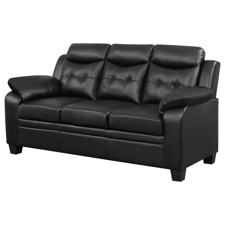 Finley Upholstered Padded Arm Tufted Sofa Black view 4