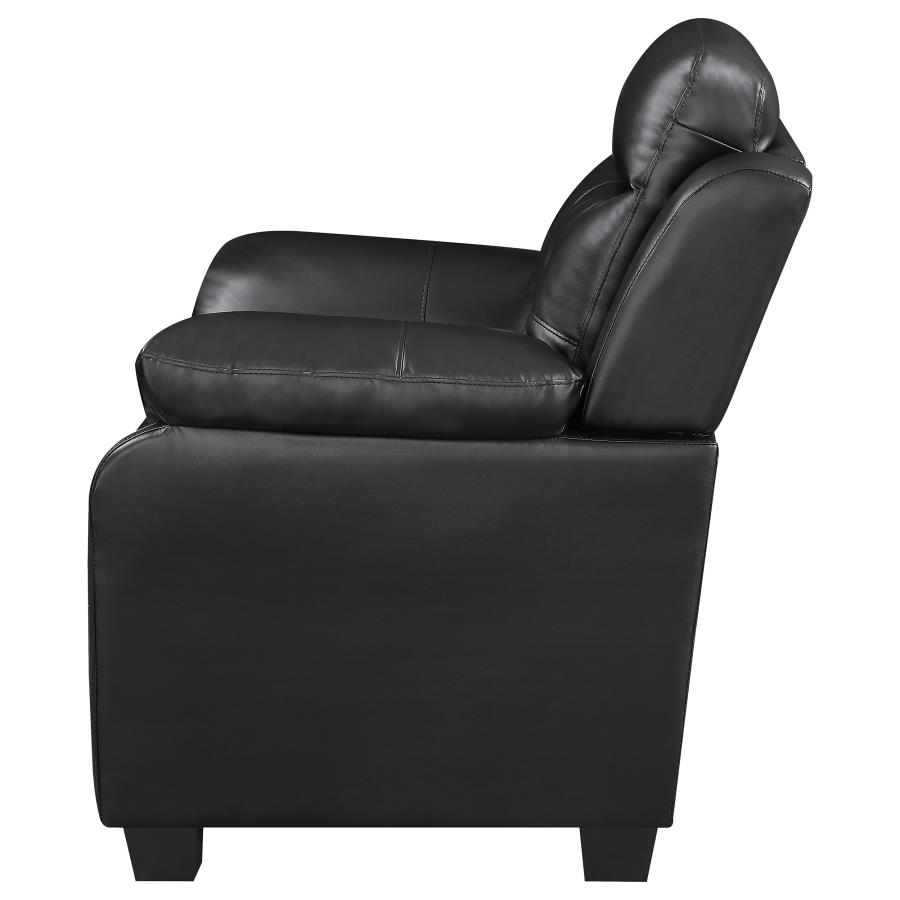 Finley Upholstered Padded Arm Tufted Loveseat Black view 5