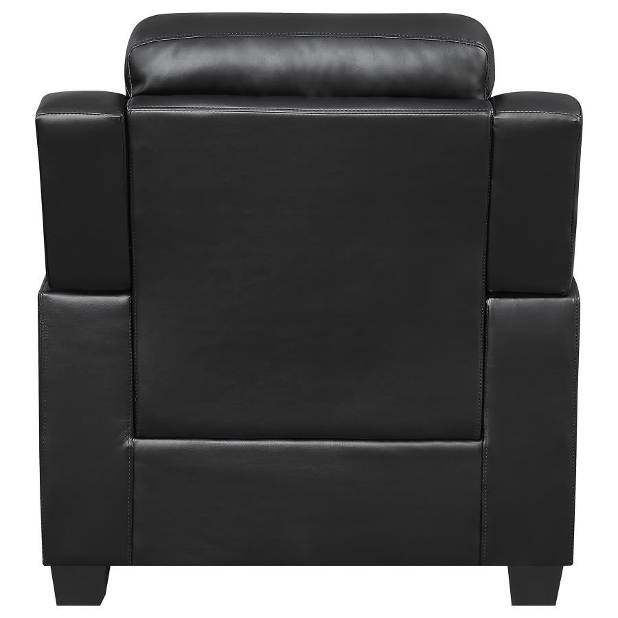 Finley Upholstered Padded Arm Tufted Accent Chair Black view 6