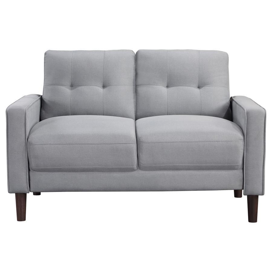 Bowen Upholstered Track Arm Tufted Loveseat Grey view 3