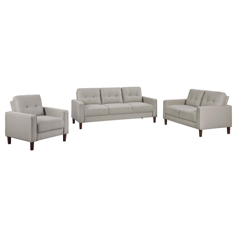 Bowen 3-piece Upholstered Track Arm Tufted Sofa Set Beige view 2