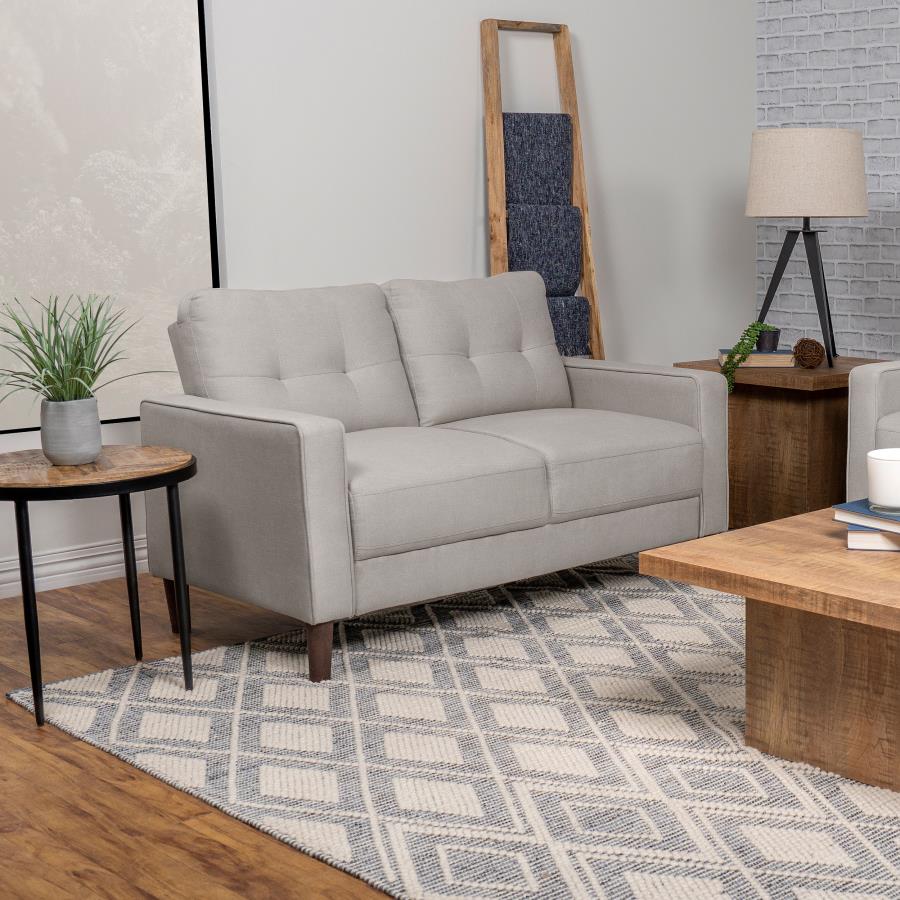 Bowen Upholstered Track Arm Tufted Loveseat Beige view 2
