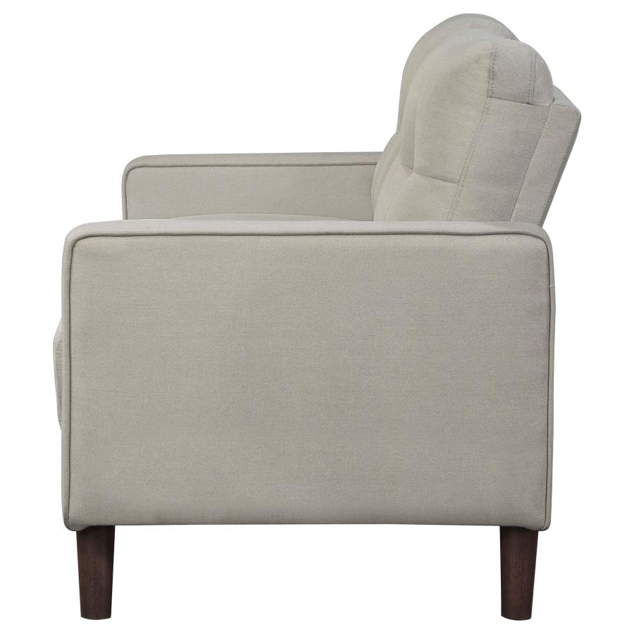 Bowen Upholstered Track Arm Tufted Loveseat Beige view 5