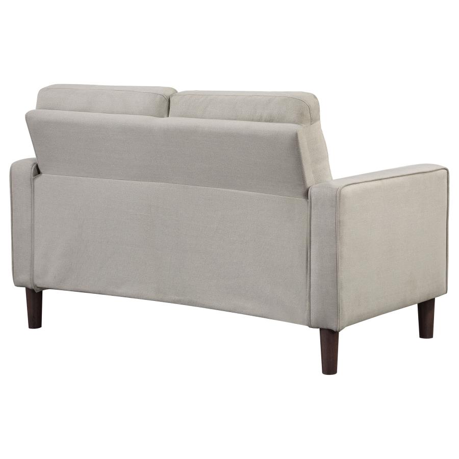 Bowen Upholstered Track Arm Tufted Loveseat Beige view 7