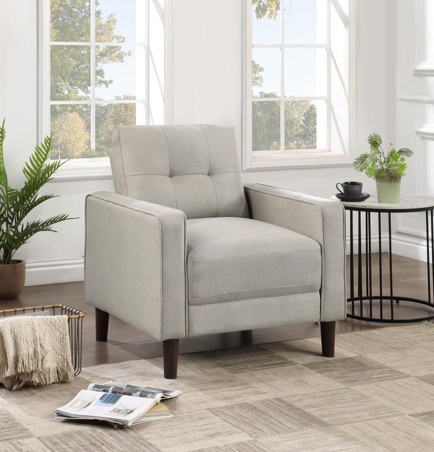 Bowen Upholstered Track Arm Tufted Accent Chair Beige view 2