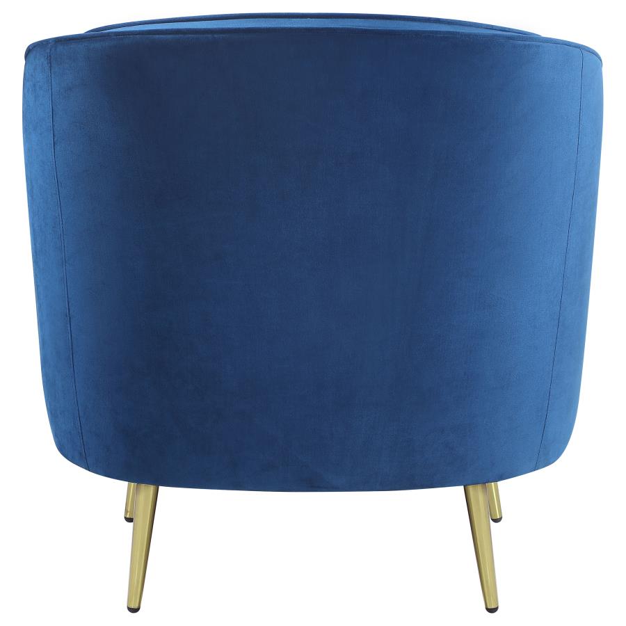 Sophia Upholstered Channel Tufted Barrel Accent Chair Blue view 6