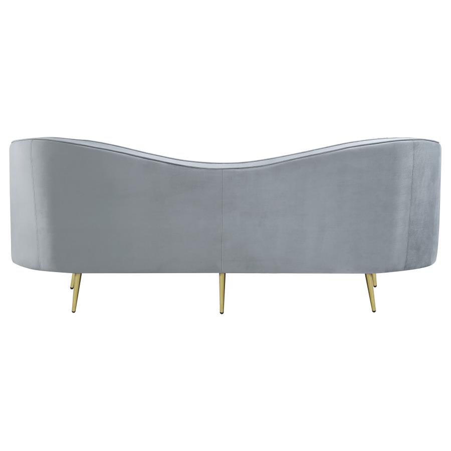 Sophia 2-piece Upholstered Channel Tufted Sofa Set Grey view 5