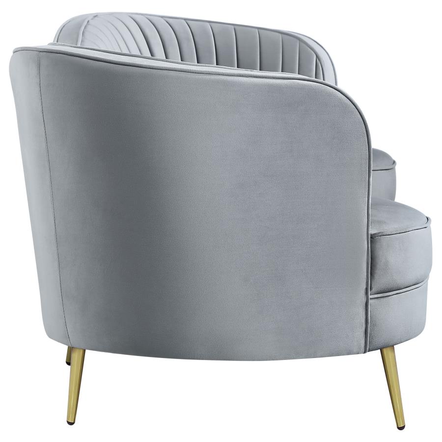 Sophia 2-piece Upholstered Channel Tufted Sofa Set Grey view 6