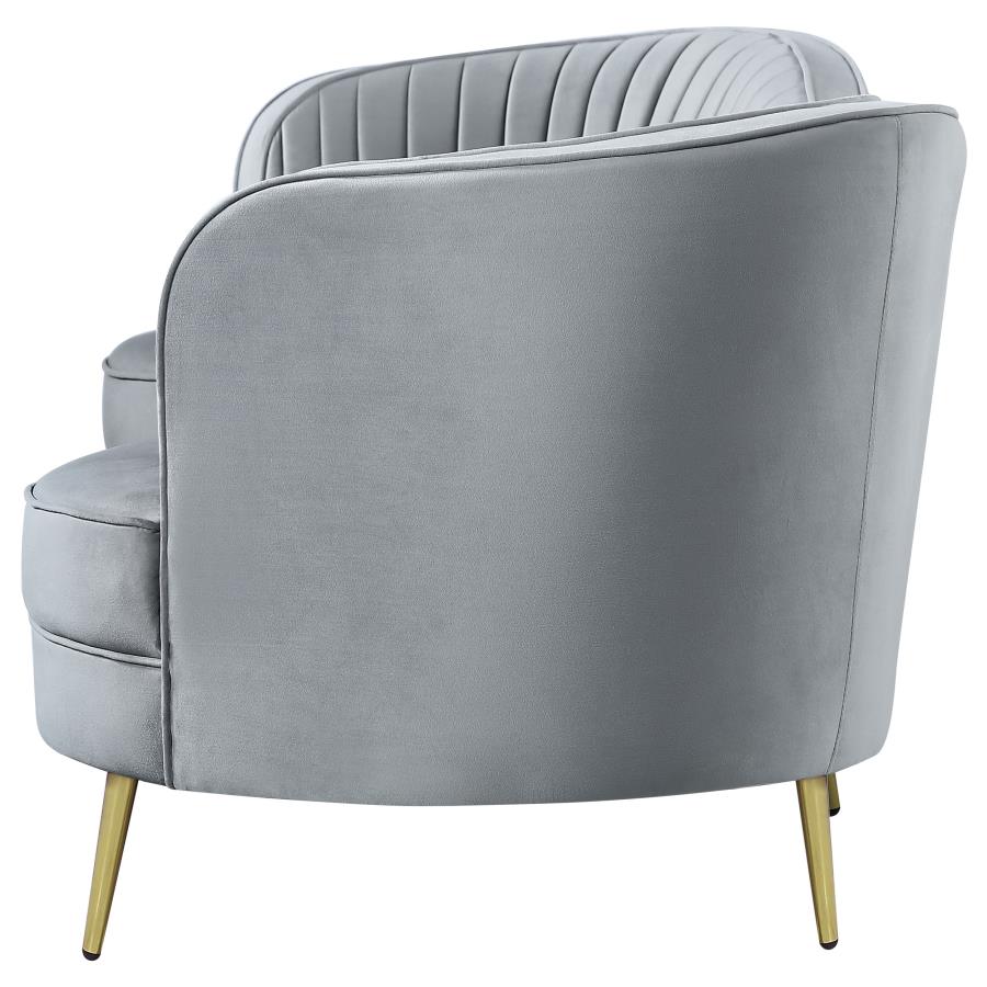 Sophia Upholstered Channel Tufted Sofa Grey view 5