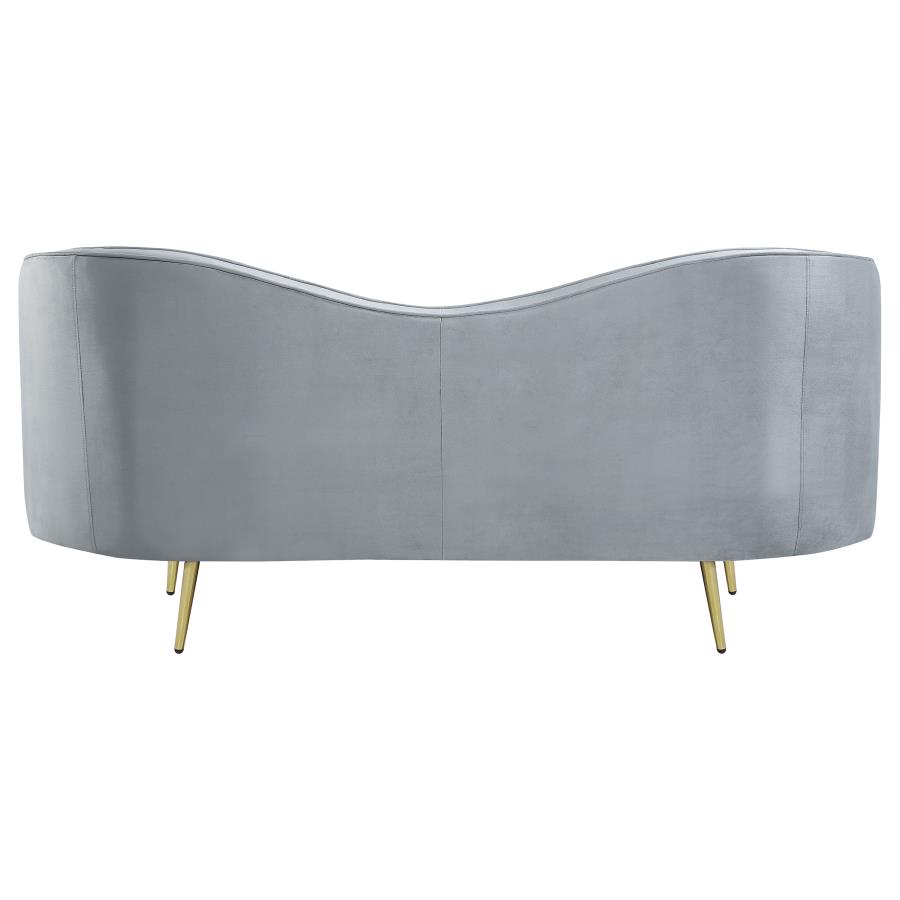 Sophia Upholstered Channel Tufted Loveseat Grey view 6