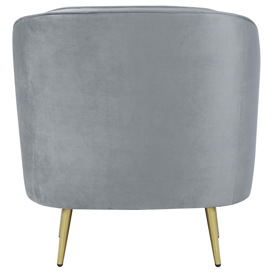 Sophia Upholstered Channel Tufted Barrel Accent Chair Grey view 6