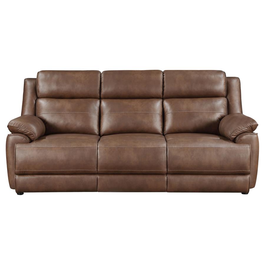 Ellington 2-piece Upholstered Padded Arm Sofa Set Dark Brown view 4