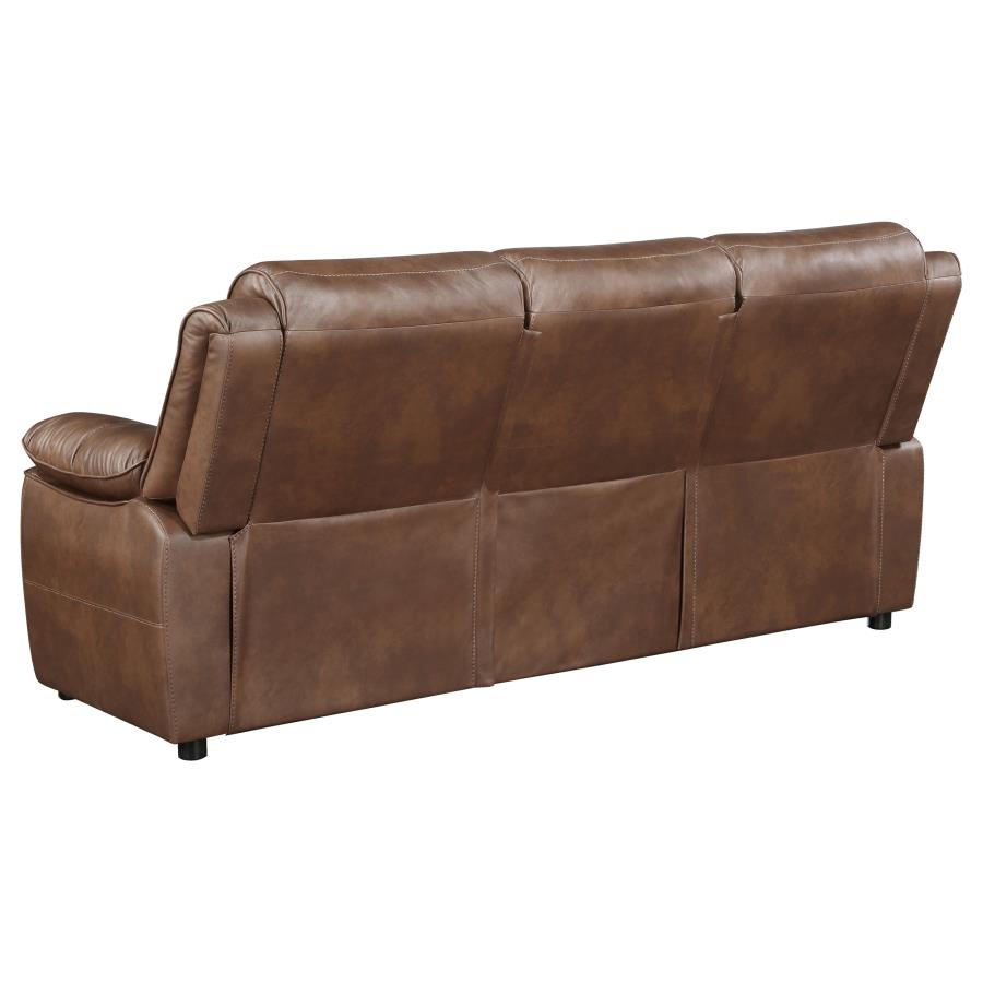 Ellington 3-piece Upholstered Padded Arm Sofa Set Dark Brown view 5