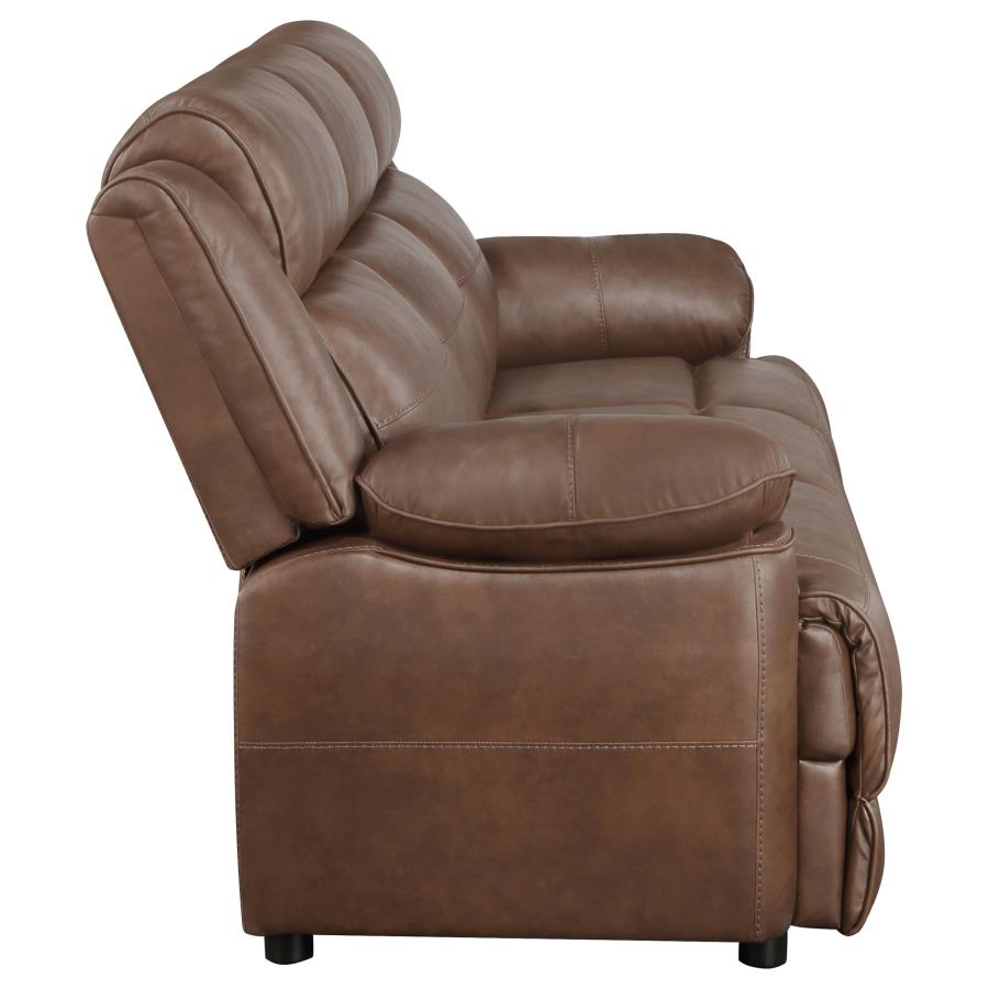 Ellington 3-piece Upholstered Padded Arm Sofa Set Dark Brown view 6