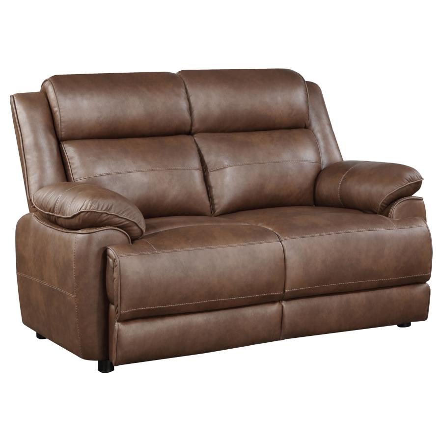Ellington 3-piece Upholstered Padded Arm Sofa Set Dark Brown view 7