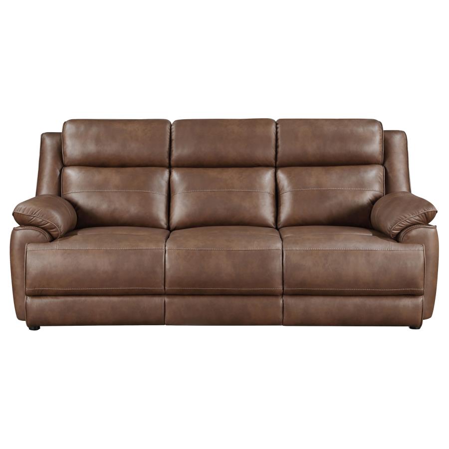 Ellington Upholstered Padded Arm Sofa Dark Brown view 3