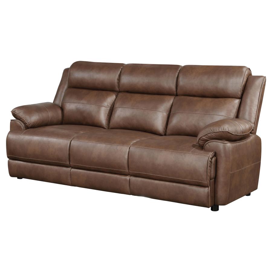 Ellington Upholstered Padded Arm Sofa Dark Brown view 4