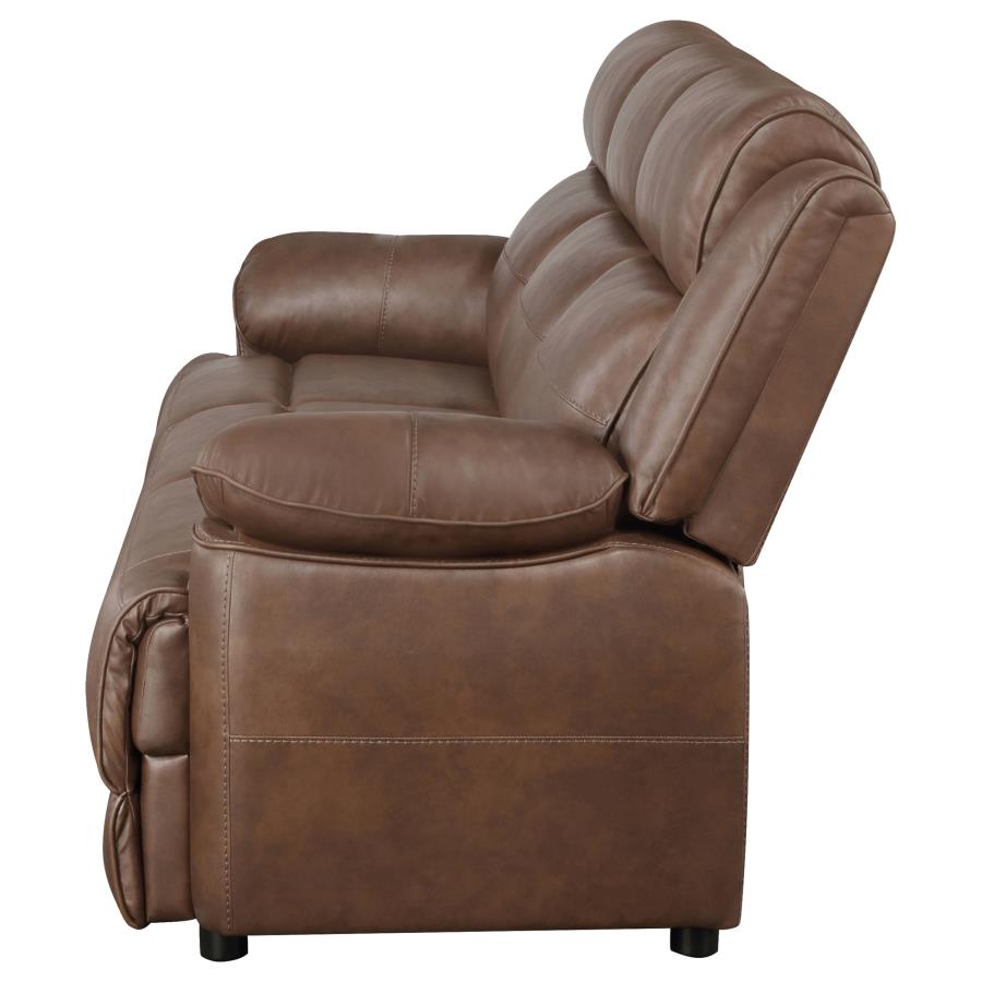 Ellington Upholstered Padded Arm Sofa Dark Brown view 5