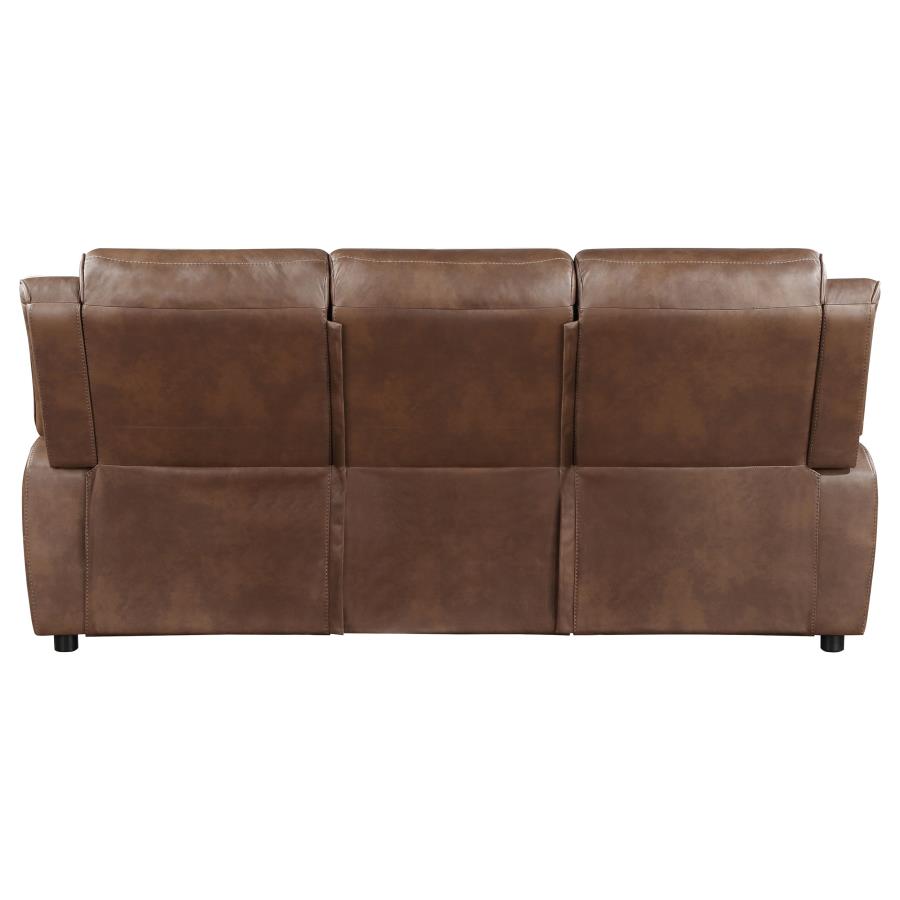 Ellington Upholstered Padded Arm Sofa Dark Brown view 7