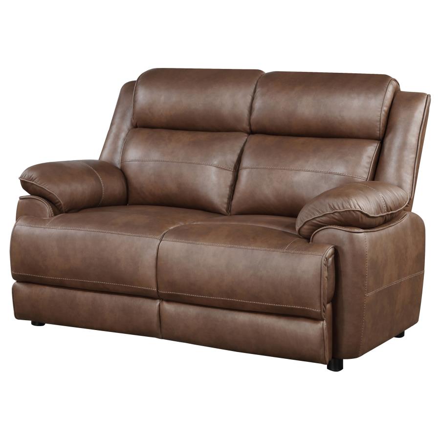 Ellington Upholstered Padded Arm Loveseat Dark Brown view 4