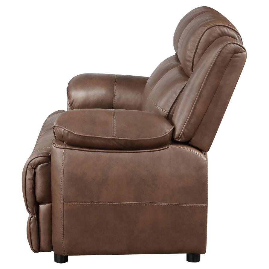 Ellington Upholstered Padded Arm Loveseat Dark Brown view 5