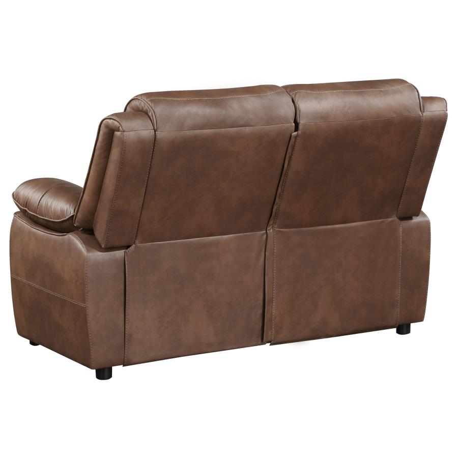 Ellington Upholstered Padded Arm Loveseat Dark Brown view 6