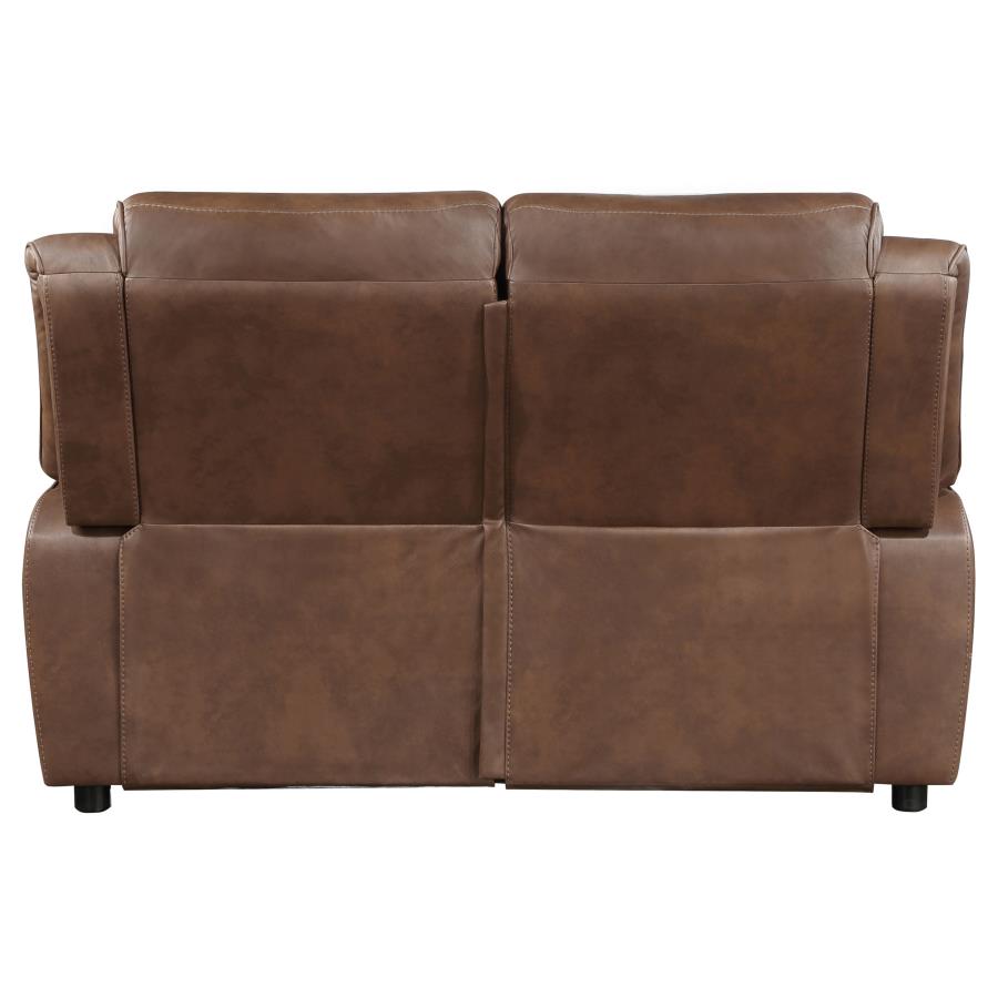 Ellington Upholstered Padded Arm Loveseat Dark Brown view 7