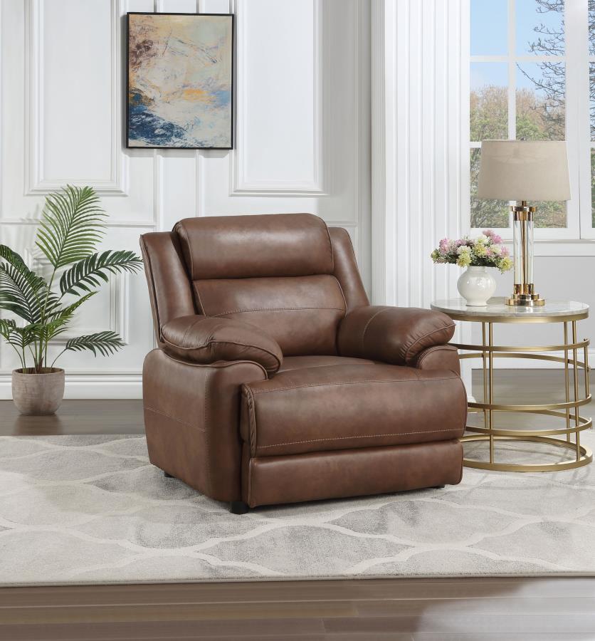 Ellington Upholstered Padded Arm Accent Chair Dark Brown view 2