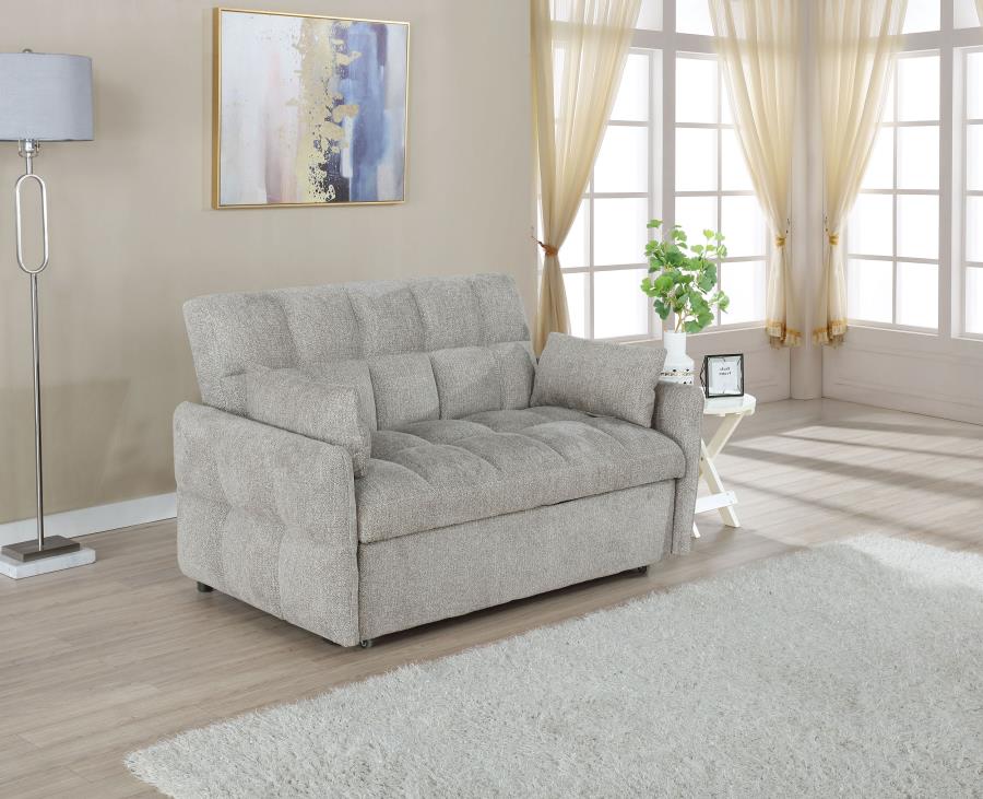 Cotswold Upholstered Convertible Sleeper Sofa Bed Light Grey view 2