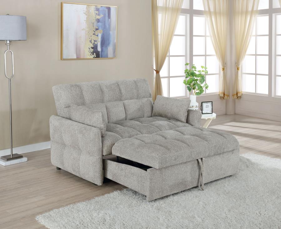 Cotswold Upholstered Convertible Sleeper Sofa Bed Light Grey view 3