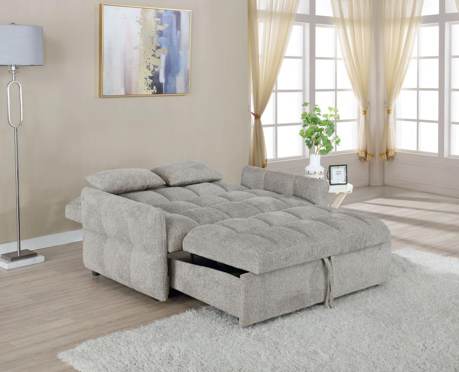 Cotswold Upholstered Convertible Sleeper Sofa Bed Light Grey view 4