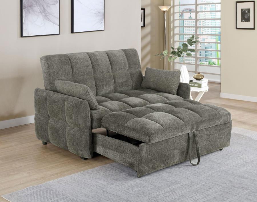 Cotswold Upholstered Convertible Sleeper Sofa Bed Dark Grey view 3