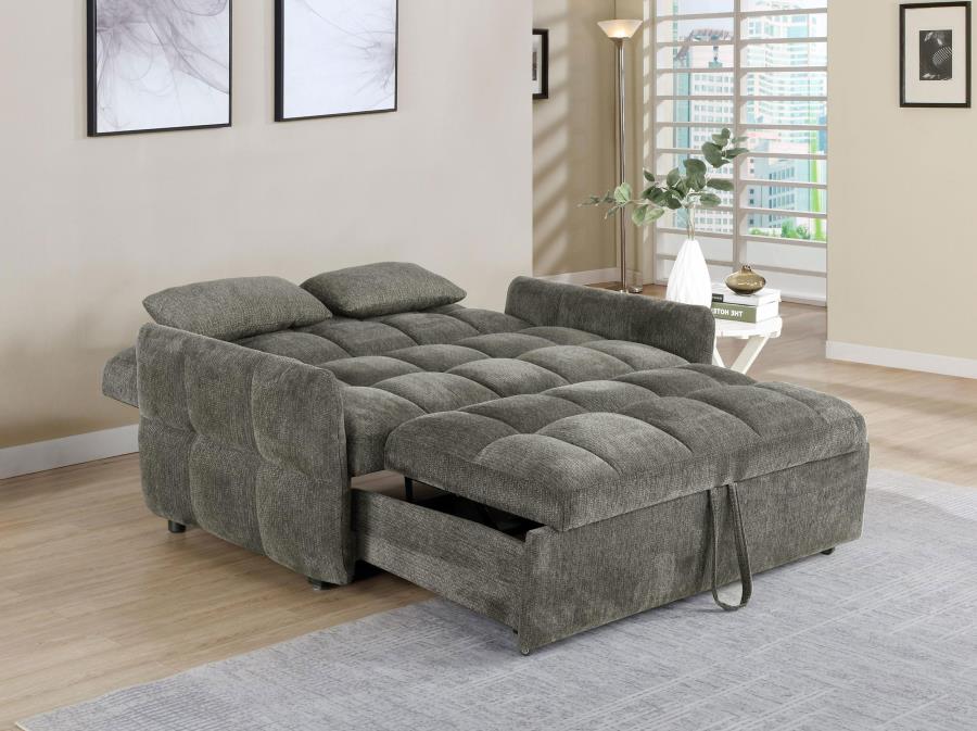 Cotswold Upholstered Convertible Sleeper Sofa Bed Dark Grey view 4