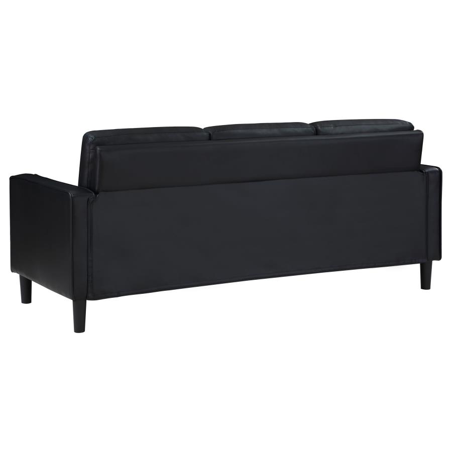 Ruth 2-piece Upholstered Track Arm Sofa Set Black view 5