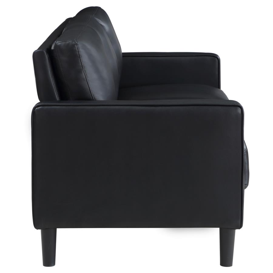 Ruth 2-piece Upholstered Track Arm Sofa Set Black view 6
