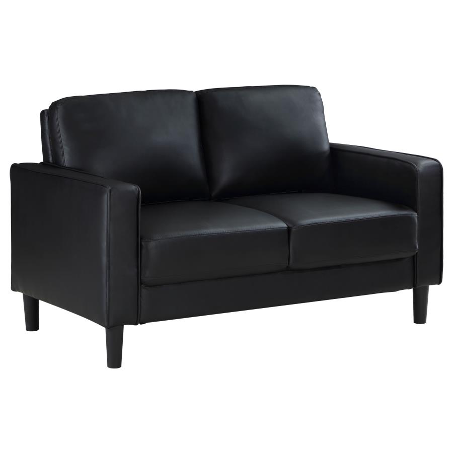 Ruth 2-piece Upholstered Track Arm Sofa Set Black view 7