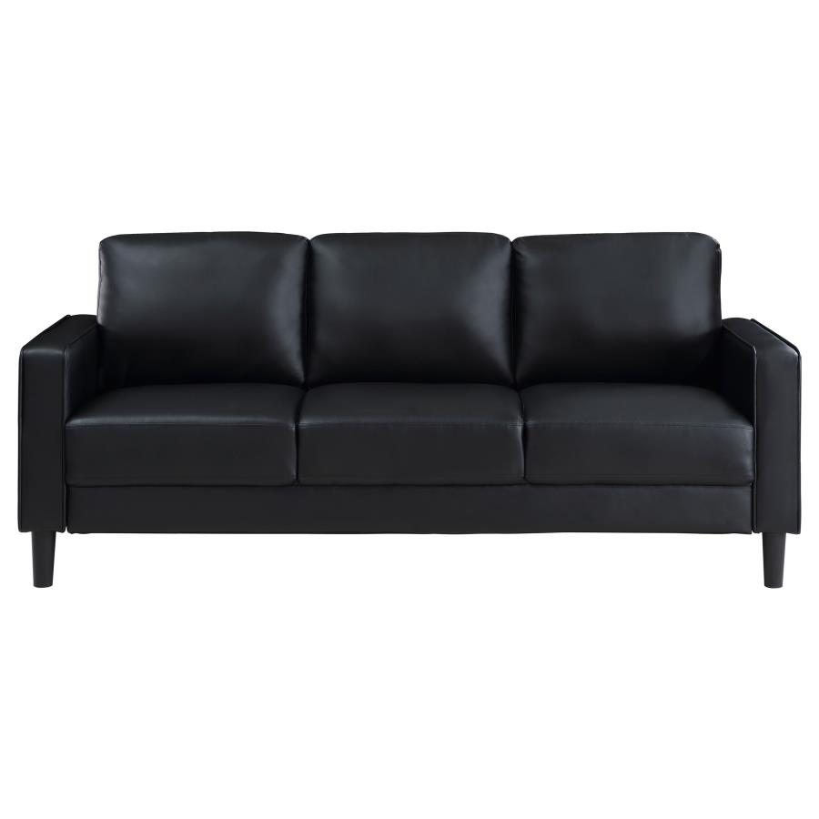 Ruth Upholstered Track Arm Sofa Black view 3