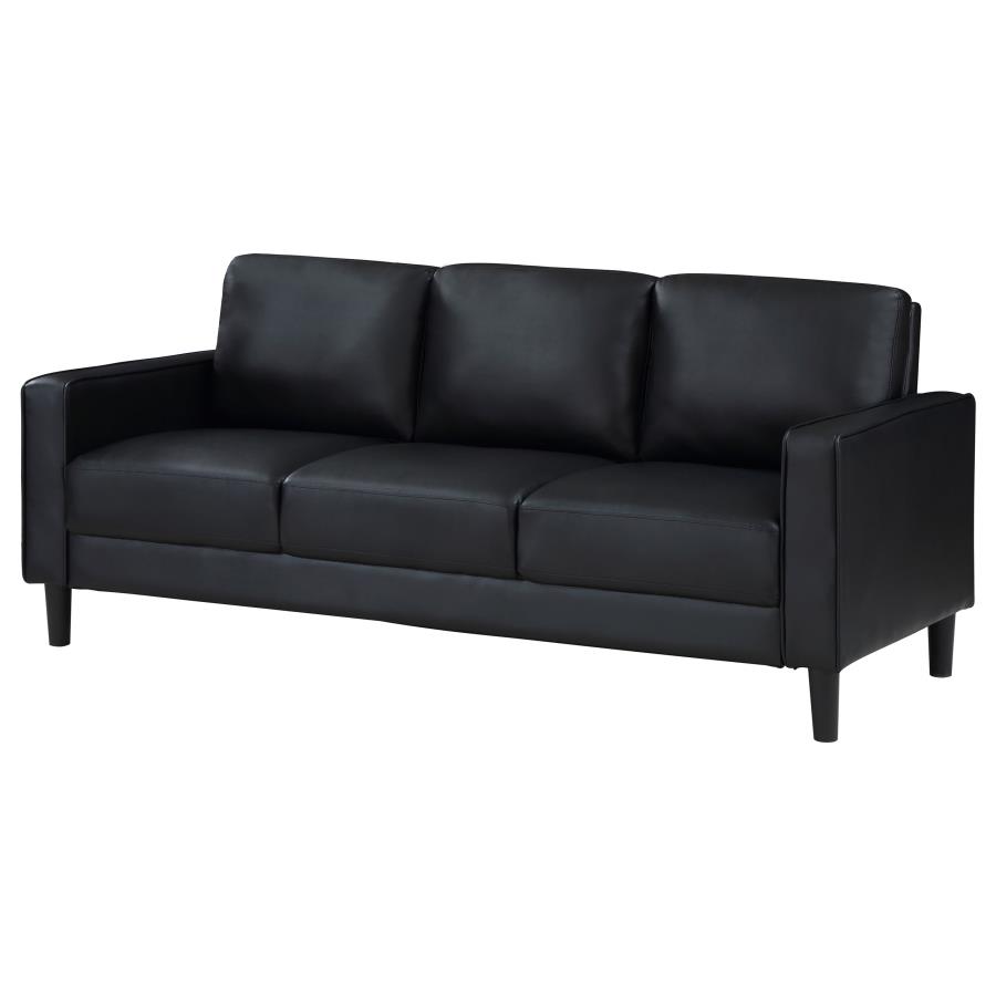 Ruth Upholstered Track Arm Sofa Black view 4