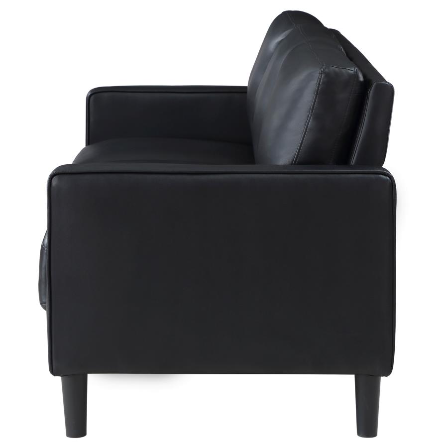 Ruth Upholstered Track Arm Sofa Black view 5