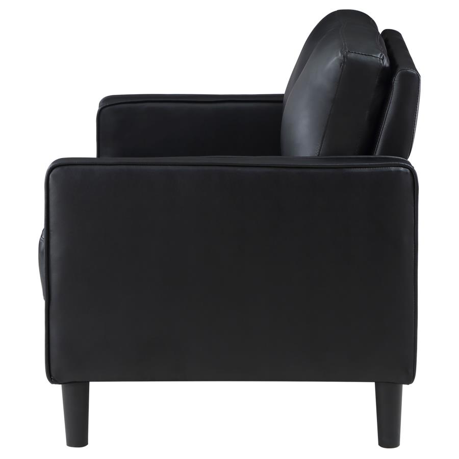 Ruth Upholstered Track Arm Loveseat Black view 5