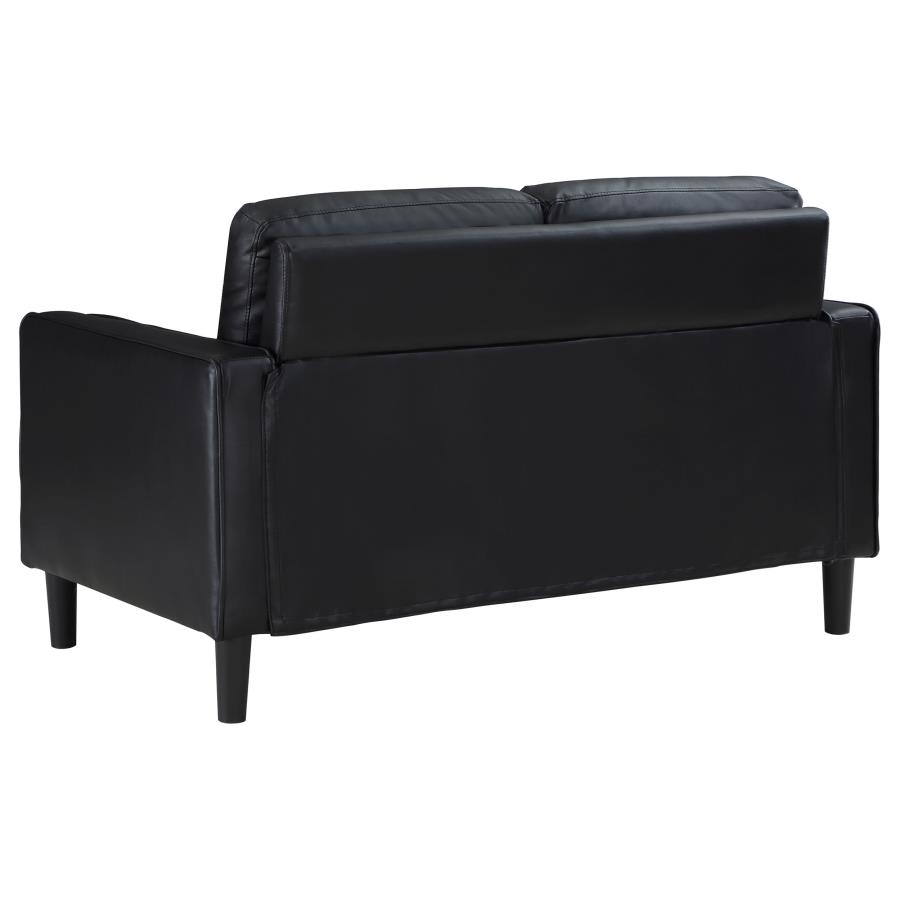 Ruth Upholstered Track Arm Loveseat Black view 6