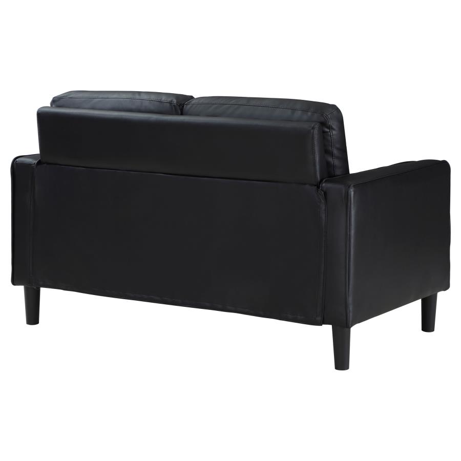 Ruth Upholstered Track Arm Loveseat Black view 7