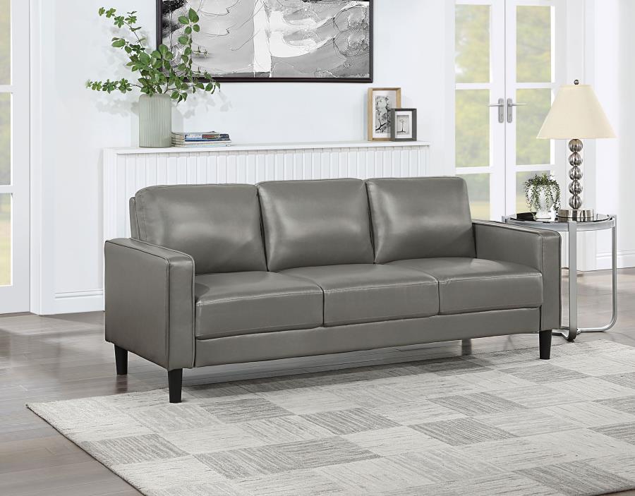 Ruth Upholstered Track Arm Sofa Grey view 2