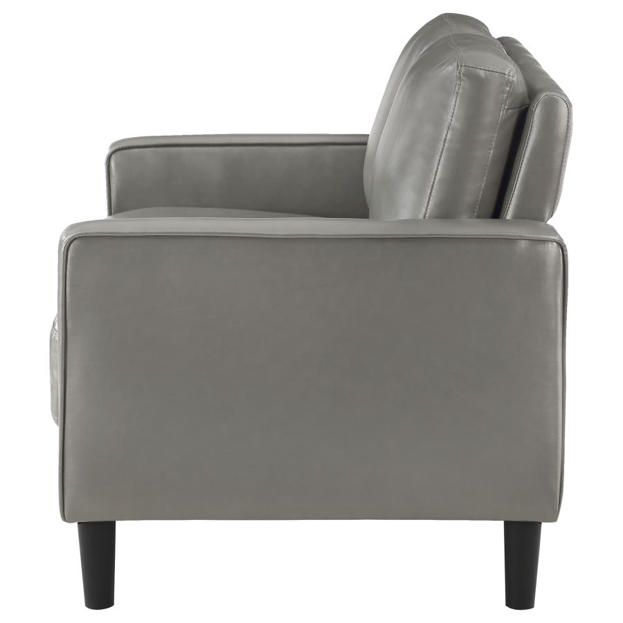 Ruth Upholstered Track Arm Loveseat Grey view 5