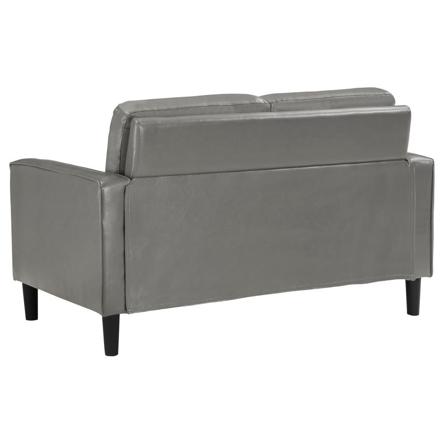 Ruth Upholstered Track Arm Loveseat Grey view 6