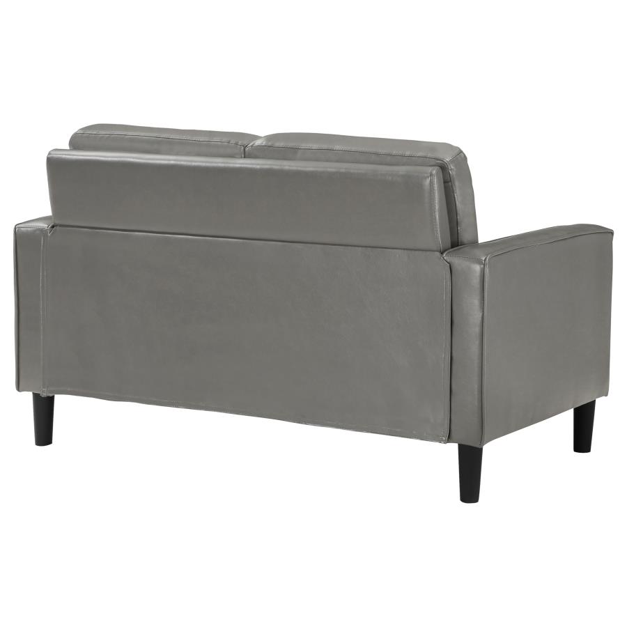 Ruth Upholstered Track Arm Loveseat Grey view 7
