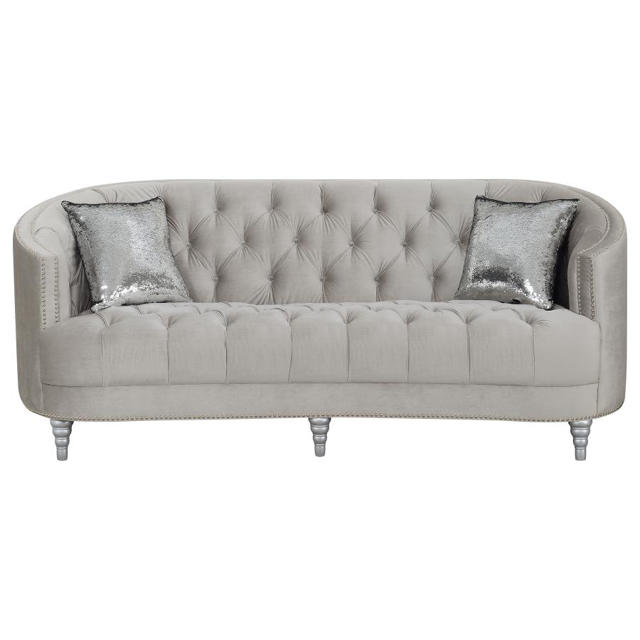 Avonlea Upholstered Sloped Arm Sofa Grey Velvet view 3